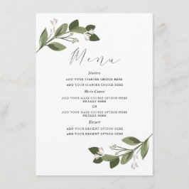 Blushing Sprigs Menu Kaart met Roze Rug