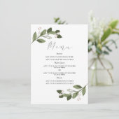 Blushing Sprigs Menu Kaart met Roze Rug (Staand voorkant)