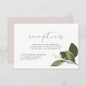 Blushing Sprigs Receptie met Roze Rug Informatiekaartje (Voorkant / Achterkant)