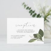 Blushing Sprigs Receptie met Roze Rug Informatiekaartje (Staand voorkant)