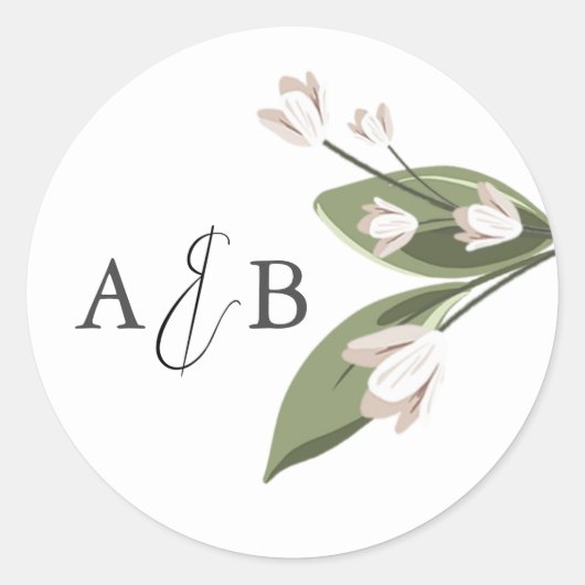 Blushing Sprigs Round Sticker (Voorkant)