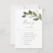 Blushing Sprigs RSVP met Menu en Roze Rug (Voorkant)