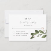 Blushing Sprigs RSVP met Roze Rug (Voorkant)