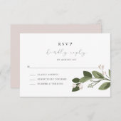 Blushing Sprigs RSVP met Roze Rug (Voorkant / Achterkant)
