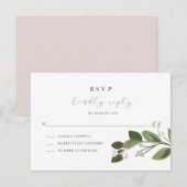 Blushing Sprigs RSVP met Roze Rug Kaartje (Voorkant / Achterkant)