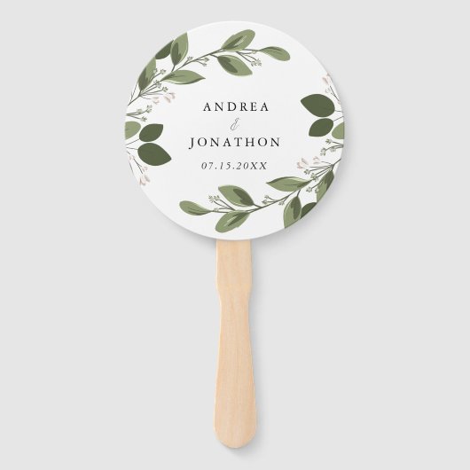 Blushing Sprigs Weddenschap Hand Fan Handwaaier (Voorkant)