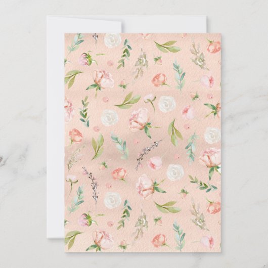 Blushing Summer Floral First Community Invitation Kaart (Achterkant)
