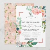 Blushing Summer Floral First Community Invitation Kaart (Voorkant / Achterkant)