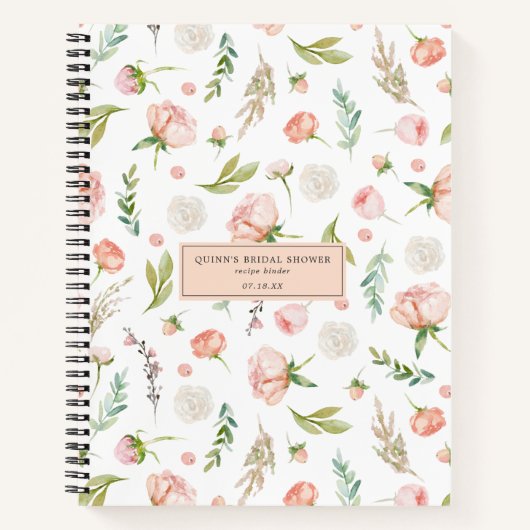 Blushing Summer Floral | Ontvanger Vrijgezellenfee Notitieboek (Voorkant)