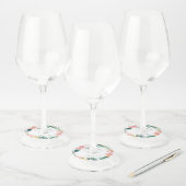 Blushing Summer Floral Weddenschap Wine Glass Labe Wijnglaslabel (Set)