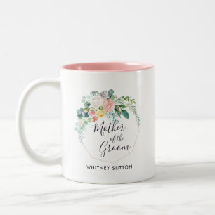 Blushing Summer Floral Wreath Weddenschap Favor Tweekleurige Koffiemok