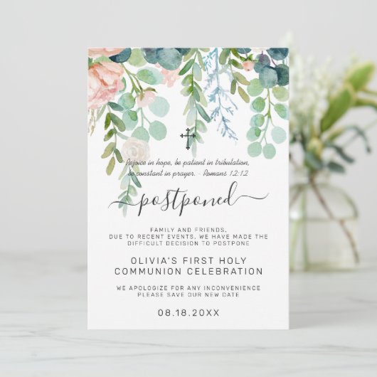 Blushing Summer | Uitgestelde mededeling Kaart (Staand voorkant)