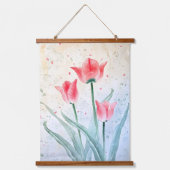 Blushing Tulp Elegantie Hangend Wandkleed (Voorkant)
