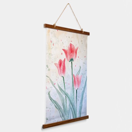 Blushing Tulp Elegantie Hangend Wandkleed (Gebogen)
