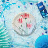 Blushing Tulp Elegantie Papieren Bordje (Feest)