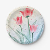 Blushing Tulp Elegantie Papieren Bordje (Voorkant)