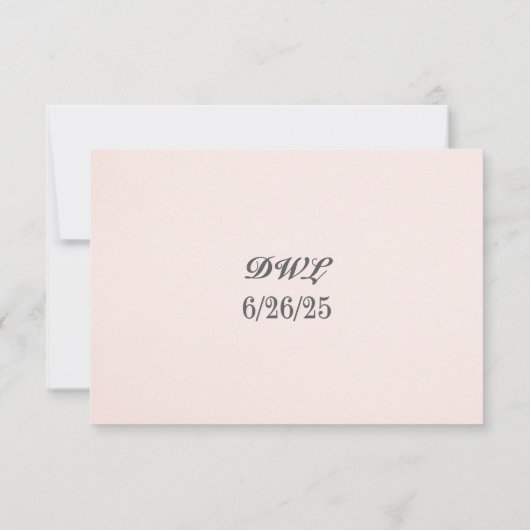 Blushing Vows Traditional Wedding RSVP Card (Achterkant)