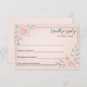 Blushing Vows Traditional Wedding RSVP Card (Voorkant / Achterkant)