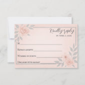 Blushing Vows Traditional Wedding RSVP Card Kaartje (Voorkant)