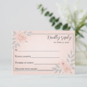 Blushing Vows Traditional Wedding RSVP Card Kaartje (Staand voorkant)