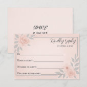 Blushing Vows Traditional Wedding RSVP Card Kaartje (Voorkant / Achterkant)