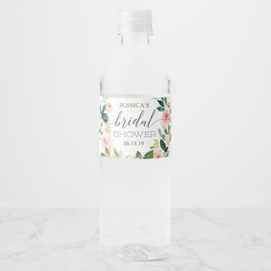 Blushing Vrijgezellenfeest Waterflesetiket Waterfles Etiket (Voorkant)