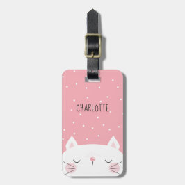 Blushing White Kitten - Naam Bagagelabel