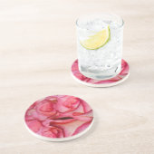 Blushing White Roses Zandsteen Onderzetter (Zijkant)