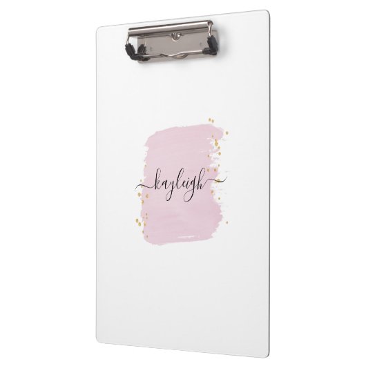 Blushpenseelstreek Gouden Stippen Klembord (Links)