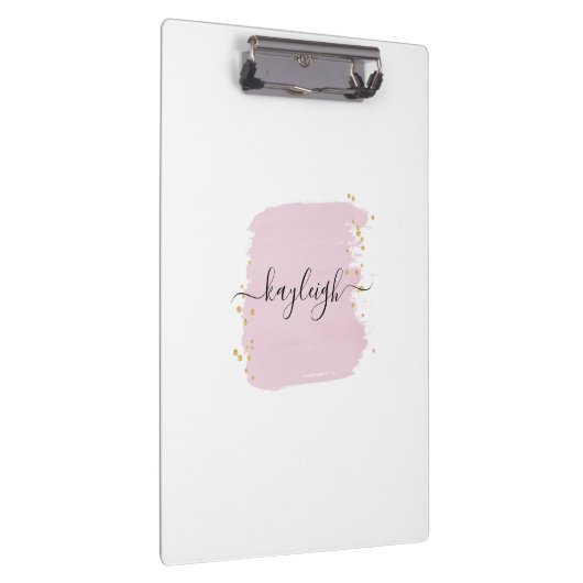 Blushpenseelstreek Gouden Stippen Klembord (Rechts)