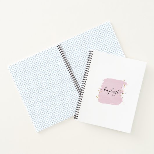 Blushpenseelstreek gouden stippen notitieboek (Binnen)