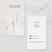 BLUSHPETAL HANDGEMAAKTE PAPIEREN HAARCLIP DISPLAY  VISITEKAARTJE (Voorkant / Achterkant)