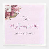 Blushpink floral moderne minimalistische bruiloft servet (Voorkant)