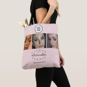 BlushPink Script 3 Photo Wimpers Tote Bag (Dichtbij)