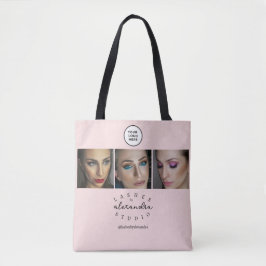 BlushPink Script 3 Photo Wimpers Tote Bag
