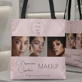 BlushPink Script Logo Photo Makeup Studio Tote Bag