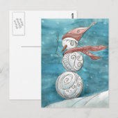 Blustery Snowman Briefkaart (Voorkant / Achterkant)