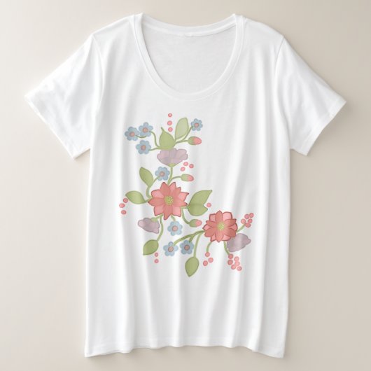 Blütenranke Grote Maat T-shirt (Design voorkant)