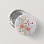 Blütenranke personalisiert ronde button 3,2 cm (Voorkant /achterkant)