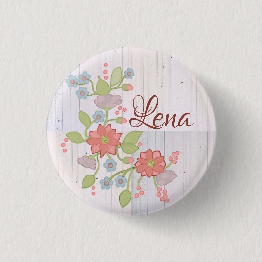 Blütenranke personalisiert ronde button 3,2 cm (Voorkant)
