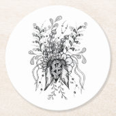 Blütenwirbel im Tangle-Rhythmus -  Ronde Kartonnen Onderzetter (Voorkant)