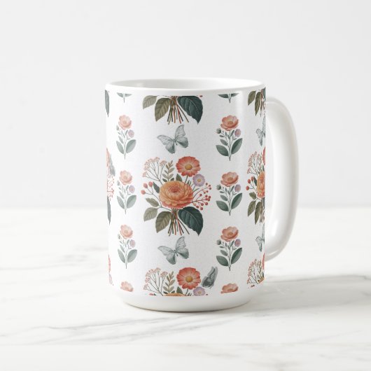 Blütenzauber mit Schmetterlingsflügeln Koffiemok (Voorkant rechts)