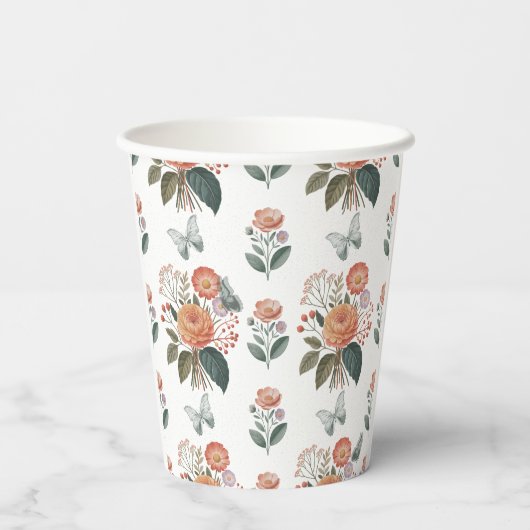 Blütenzauber mit Schmetterlingsflügeln Papieren Bekers (Achterkant)