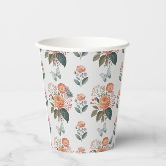 Blütenzauber mit Schmetterlingsflügeln Papieren Bekers (Voorkant)