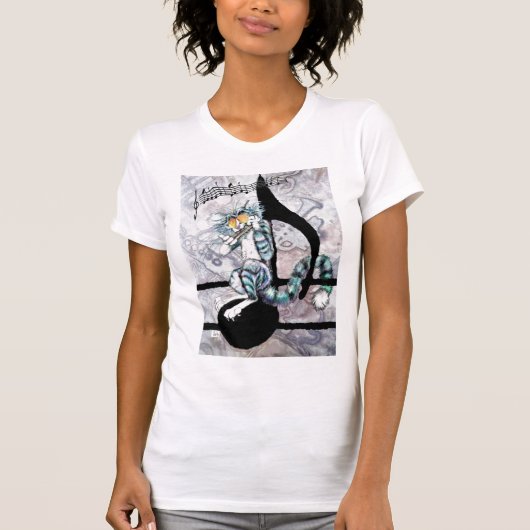 Bluz Babe "BluzKat on Note" Basic T-shirt (Voorkant)