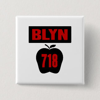 BLYN 718 Inside of Big Apple with Banner, 2 kleure Vierkante Button 5,1 Cm