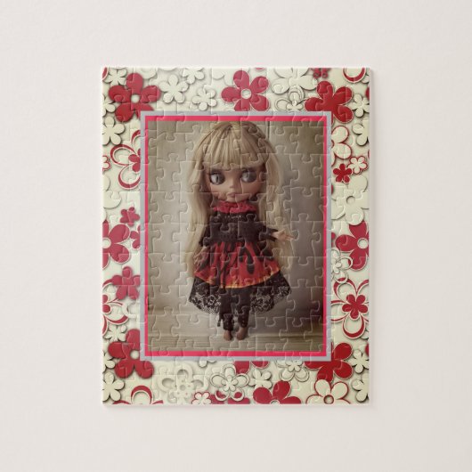 Blythe doll  retro floral lijst oldish desi legpuzzel (Verticaal)