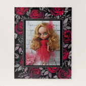 Blythe doll  retro floral lijst oldish desi legpuzzel (Verticaal)