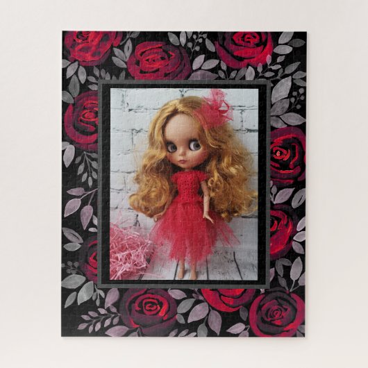 Blythe doll  retro floral lijst oldish desi legpuzzel (Verticaal)