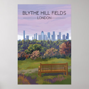 Blythe Hill Fields London Park Reisposter Poster